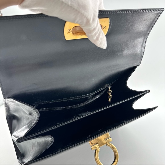Salvatore Ferragamo Gancini Leather Top Handle Bag - Picture 16 of 17